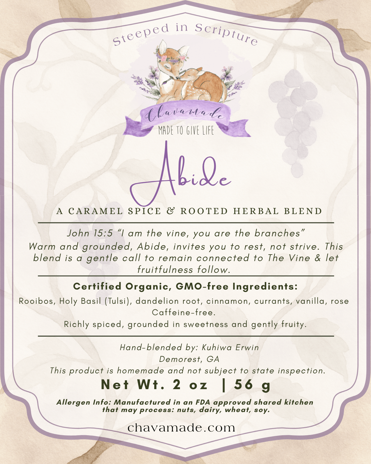 "Abide" Tea Blend (VIP) - Chavamade