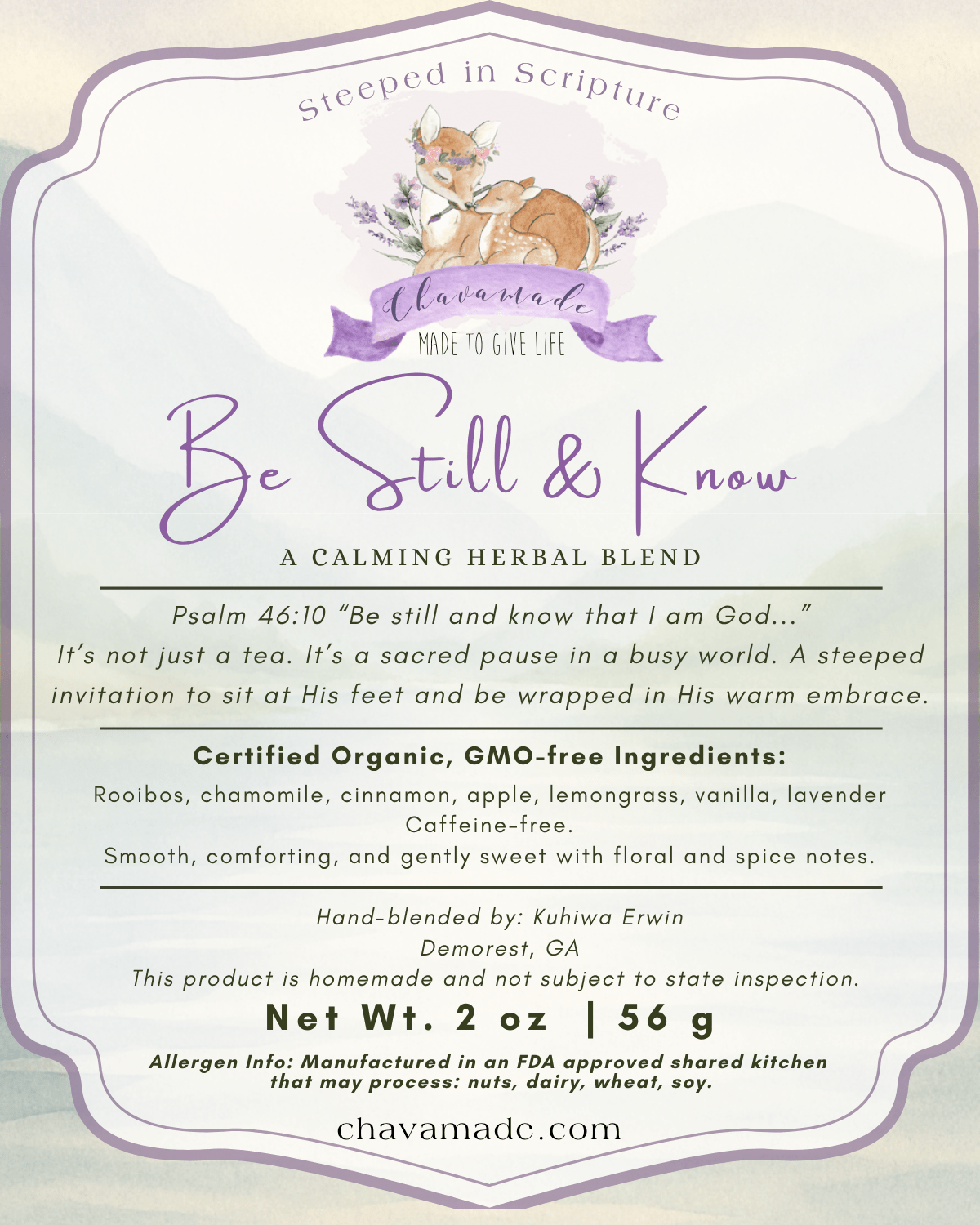 "Be Still & Know" Tea Blend (VIP) - Chavamade