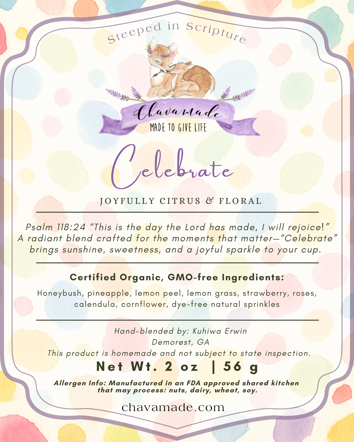 "Celebrate" Tea Blend - Chavamade