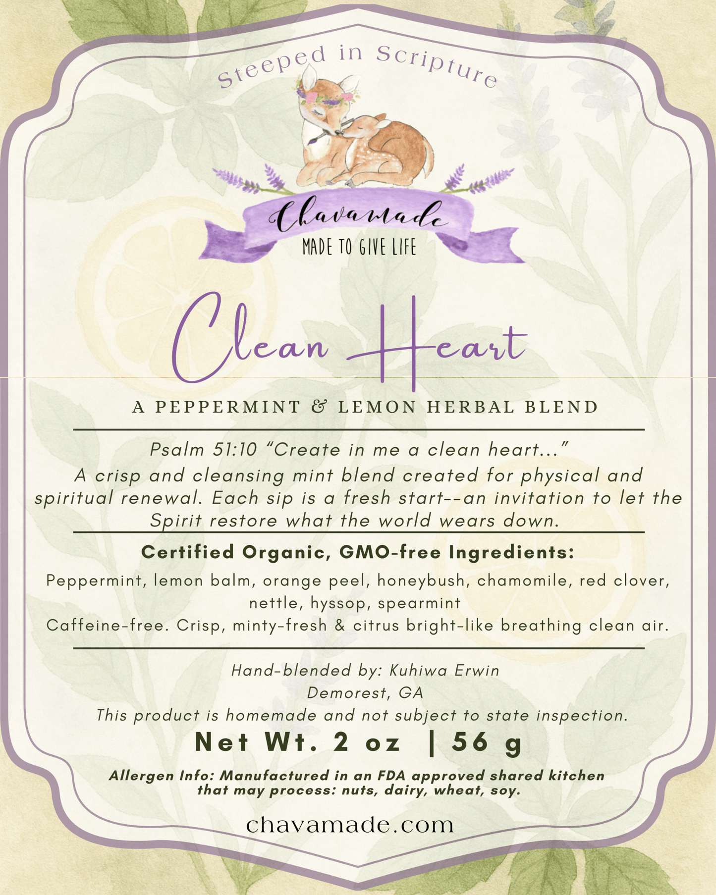 "Clean Heart" Tea Blend - Chavamade