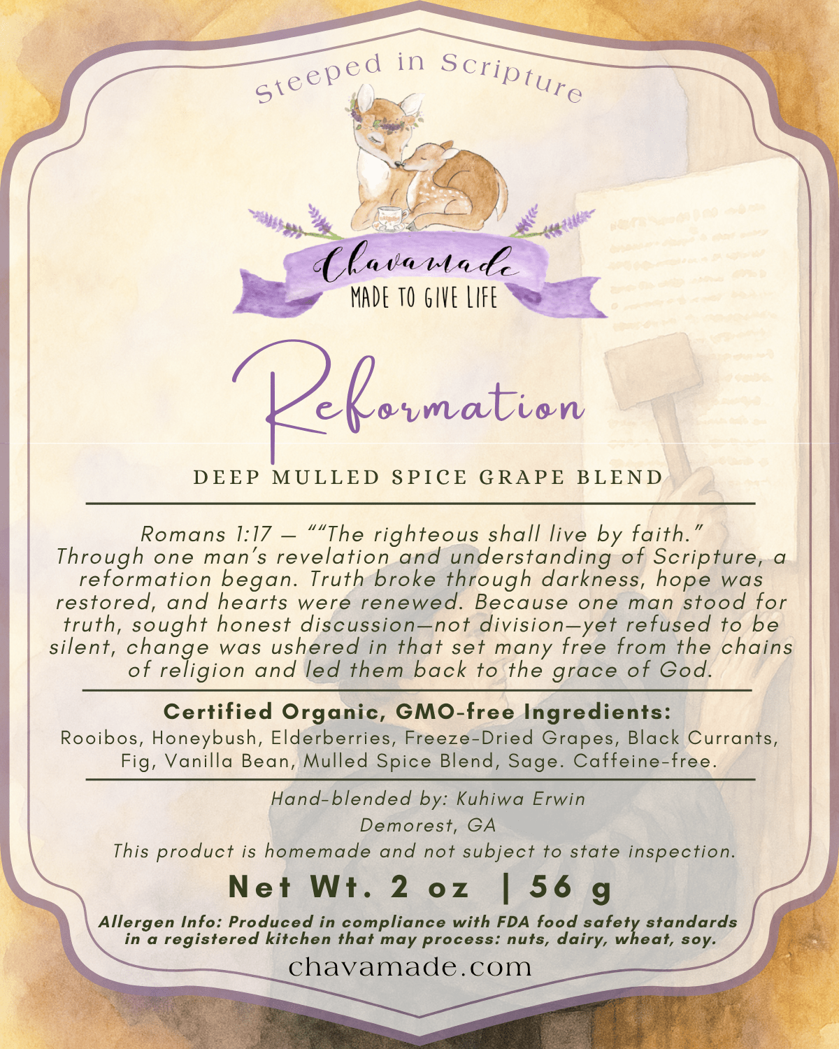 "Reformation" Tea Blend - Chavamade