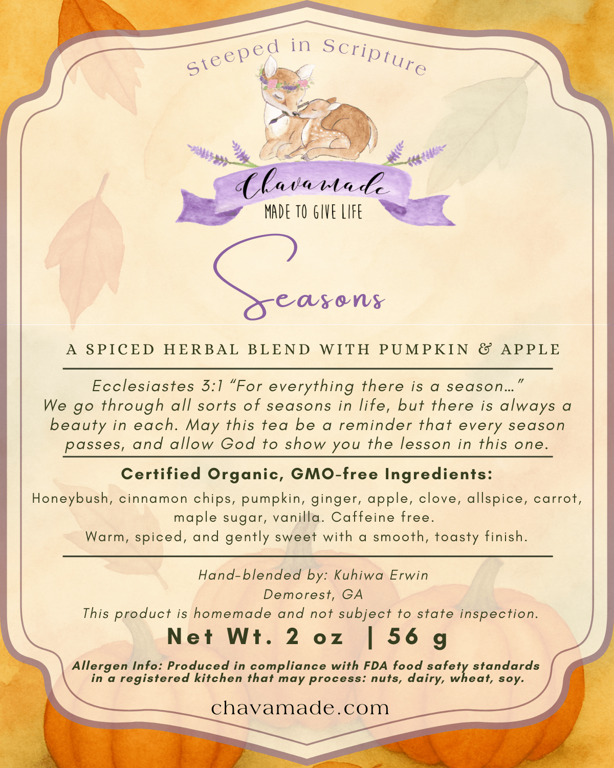 "Seasons" Tea Blend (VIP) - Chavamade