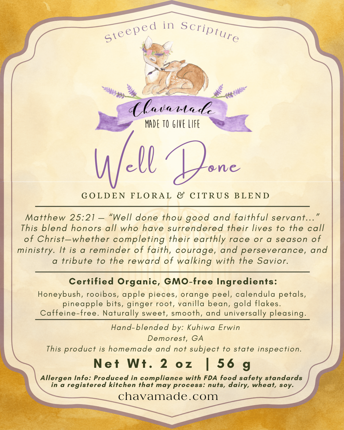 "Well Done" Tea Blend - Chavamade