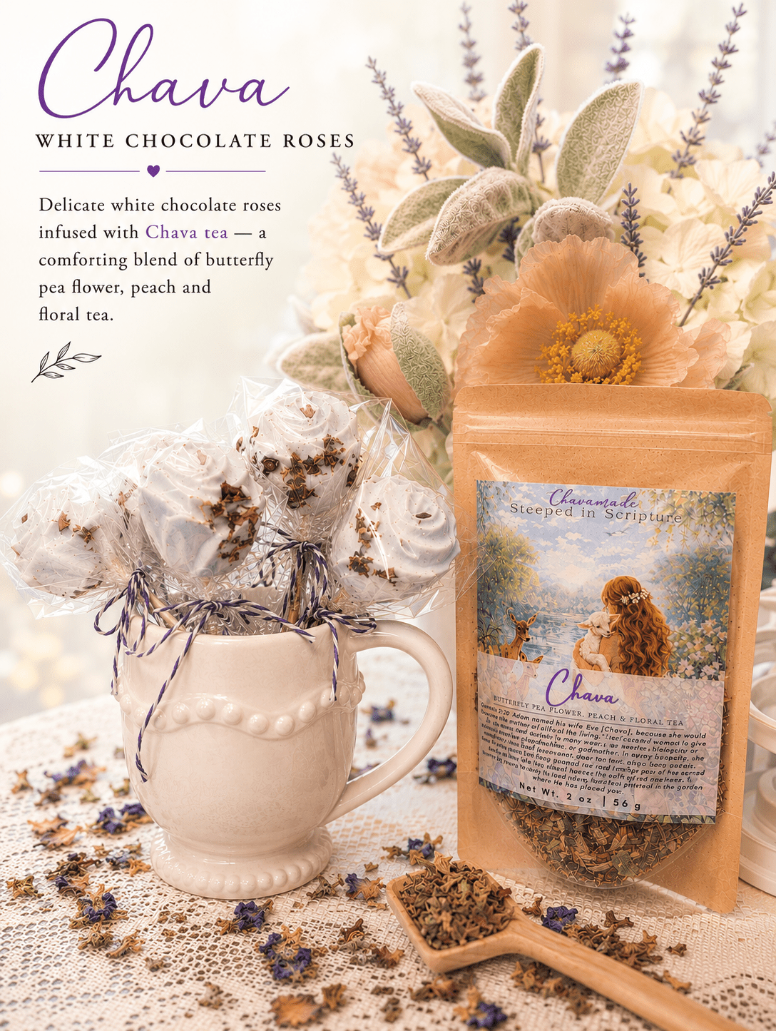 Chava White Chocolate Roses - Chavamade
