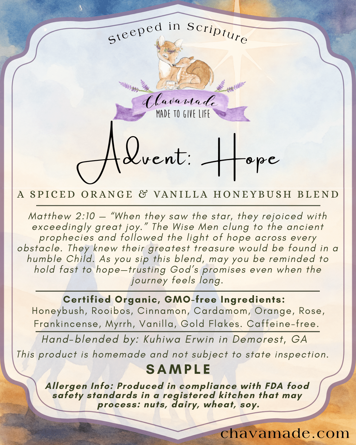 "Advent - Hope" Tea Blend (VIP) - Chavamade