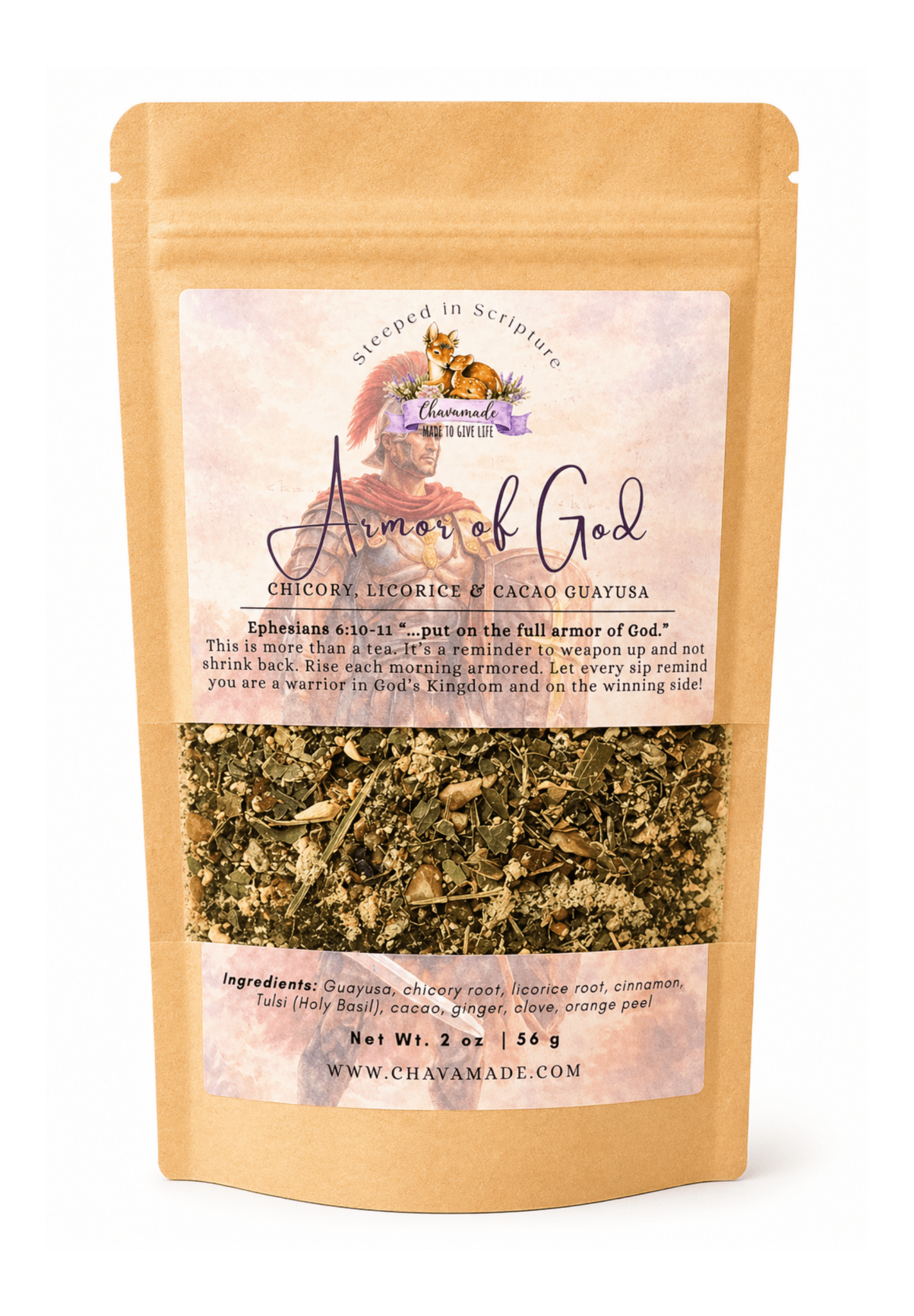 "Armor of God" Tea Blend: Chicory, Licorice & Cacao - Chavamade
