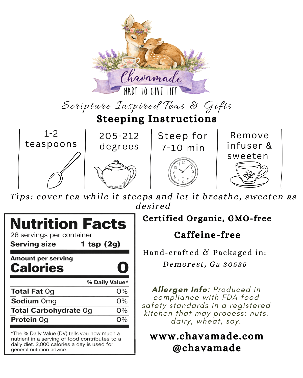 Bond Servant-Red Raspberry Leaf, Apple & Dandelion Tea (VIP) - Chavamade