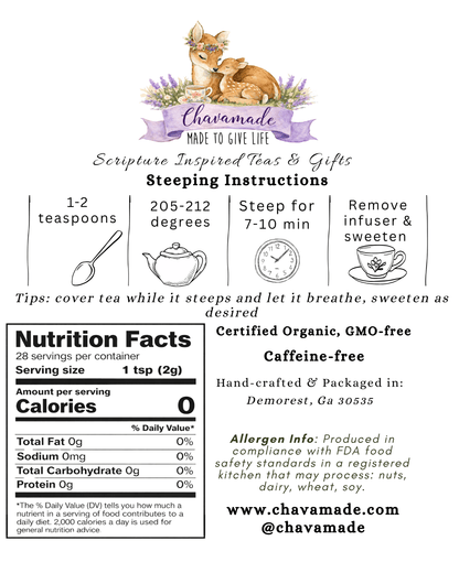 Bond Servant-Red Raspberry Leaf, Apple & Dandelion Tea (VIP) - Chavamade
