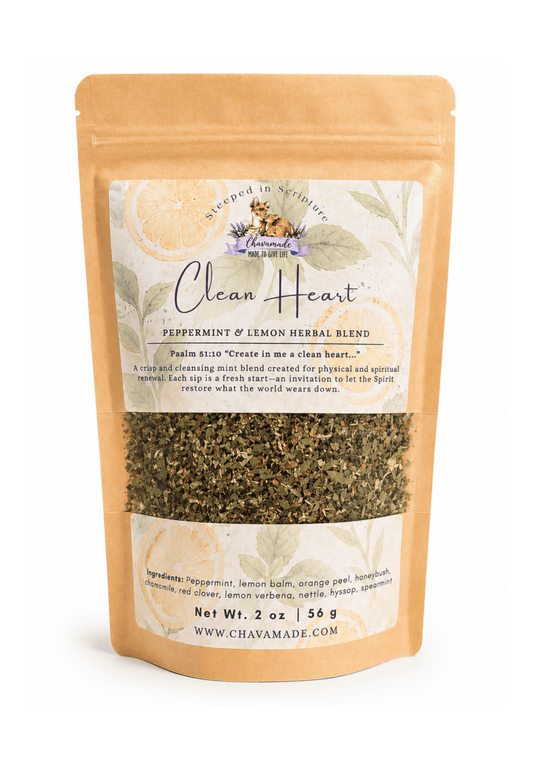 "Clean Heart" Tea Blend: Peppermint & Lemon (detox & blood cleansing support) - Chavamade