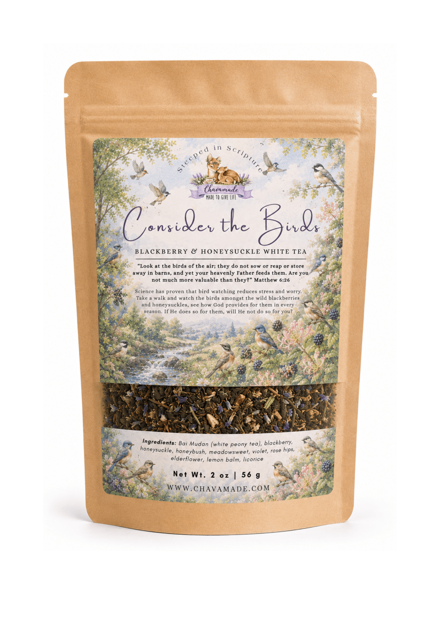 Consider the Birds-Blackberry & Honeysuckle White Tea - Chavamade