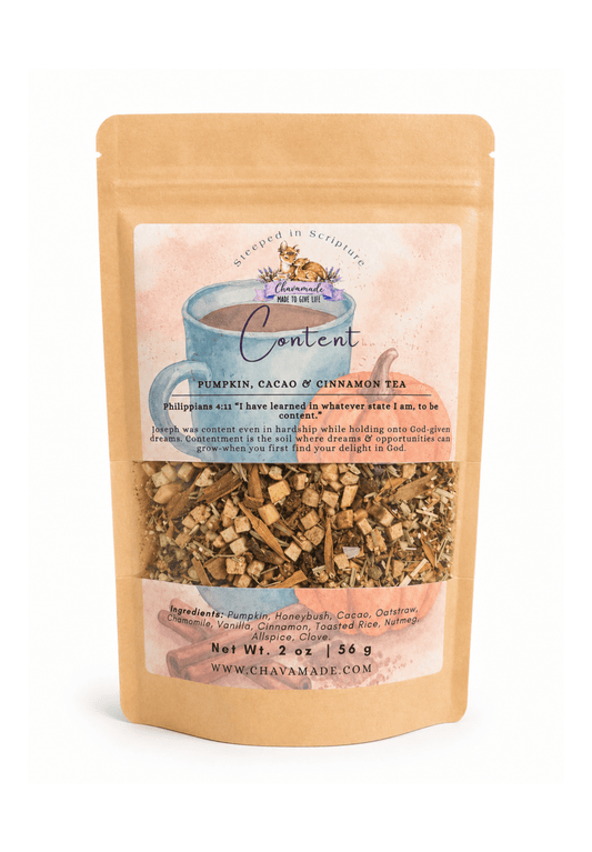 "Content" Tea Blend: Pumpkin, Cacao & Cinnamon (calming support) - Chavamade