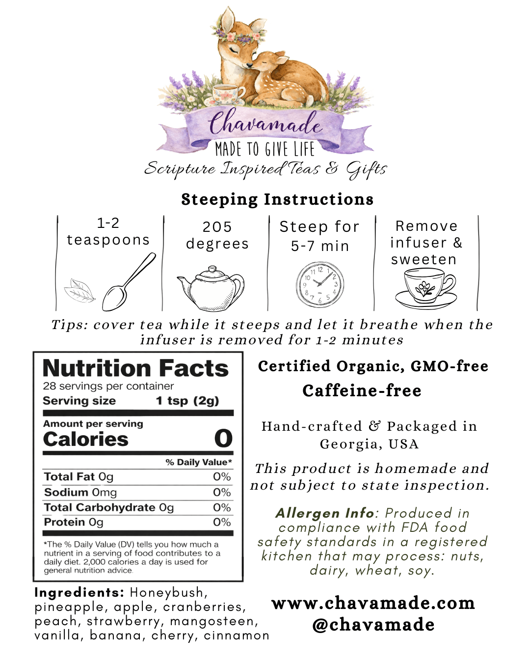 "Dear One" Signature Tea - Chavamade