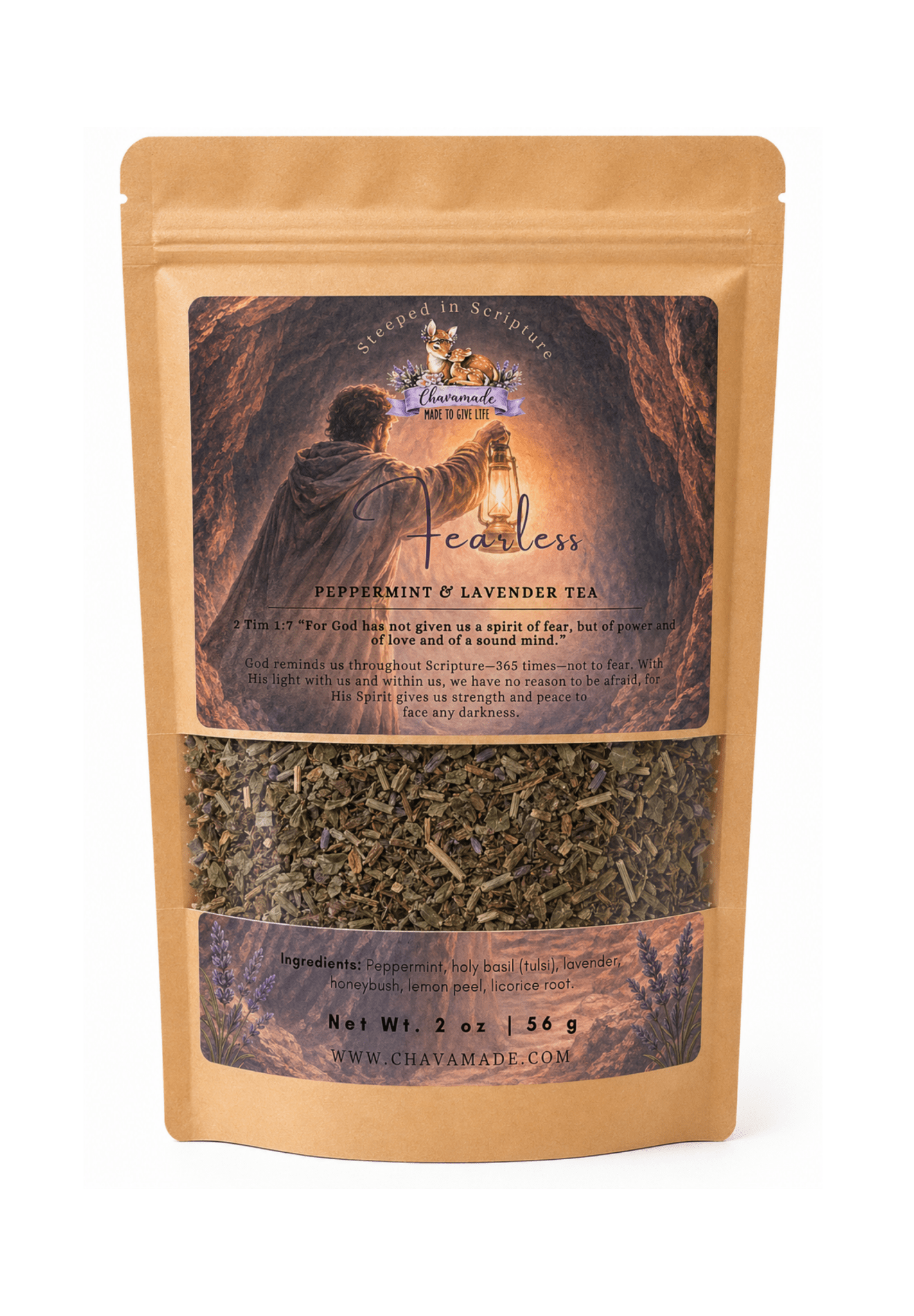 "Fearless" Tea Blend: Peppermint & Lavender (calming support) - Chavamade