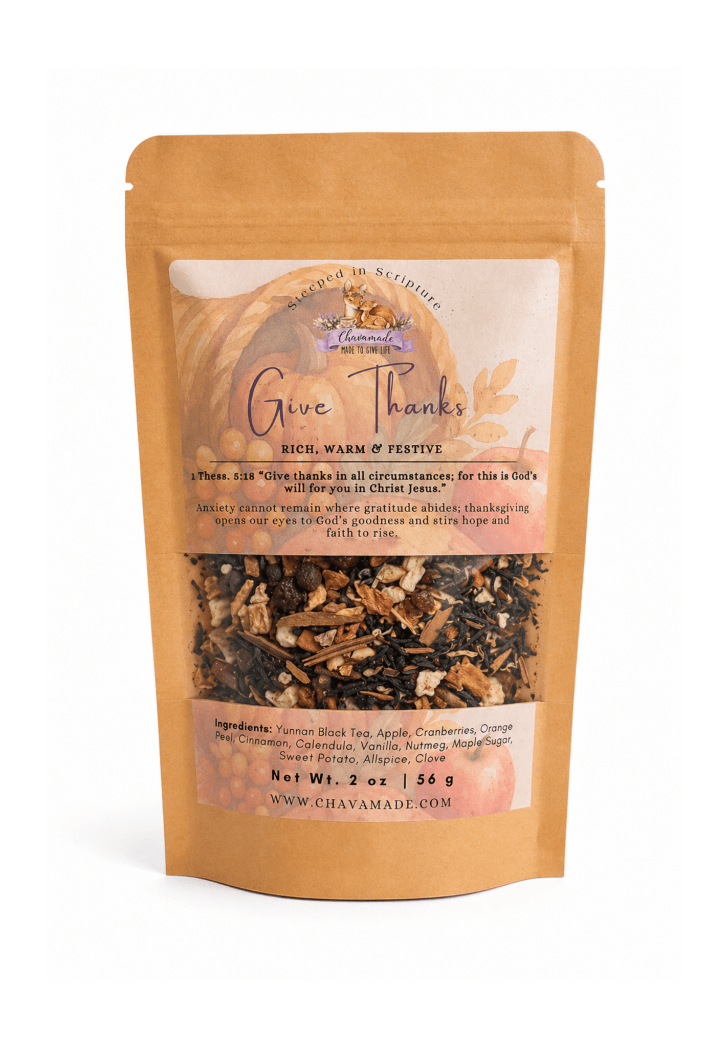 "Give Thanks" Tea Blend: Rich, Warm & Festive - Chavamade