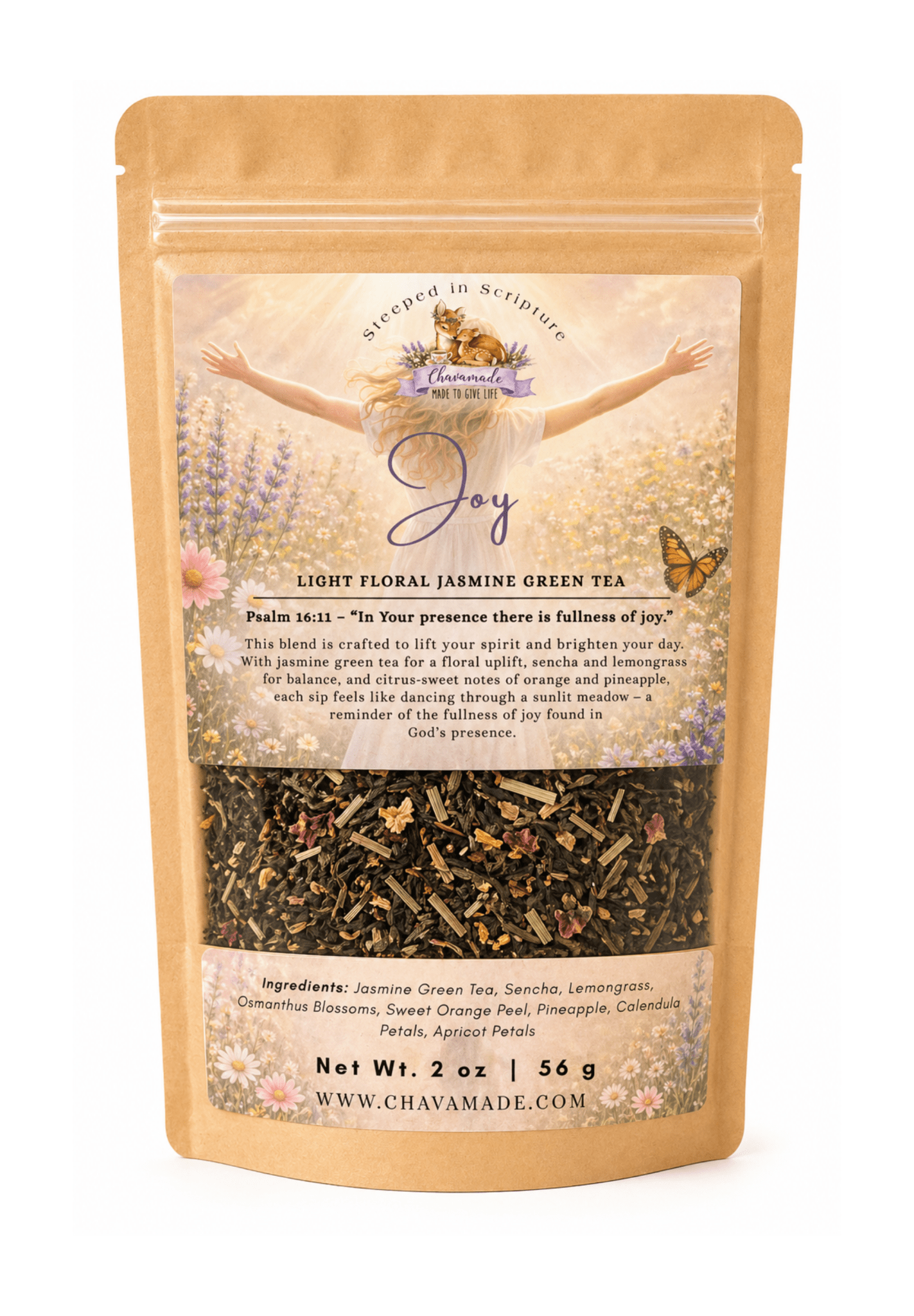 "Joy" Tea Blend: Light Meadow Sencha & Jasmine Green Tea - Chavamade