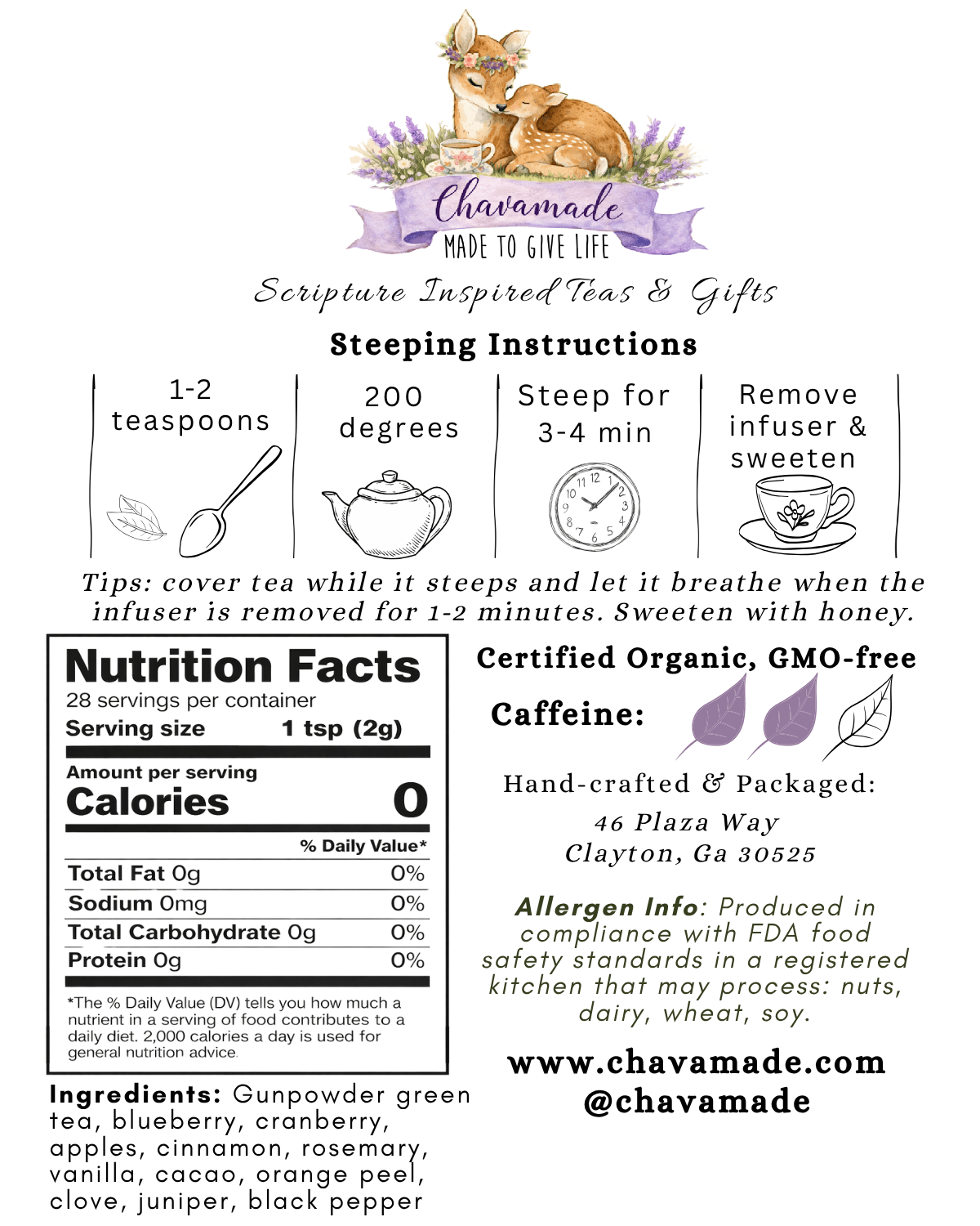 Liberty & Providence - Colonial Fruit & Spice Gunpowder Green Tea - Chavamade