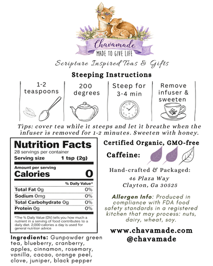 Liberty & Providence - Colonial Fruit & Spice Gunpowder Green Tea - Chavamade