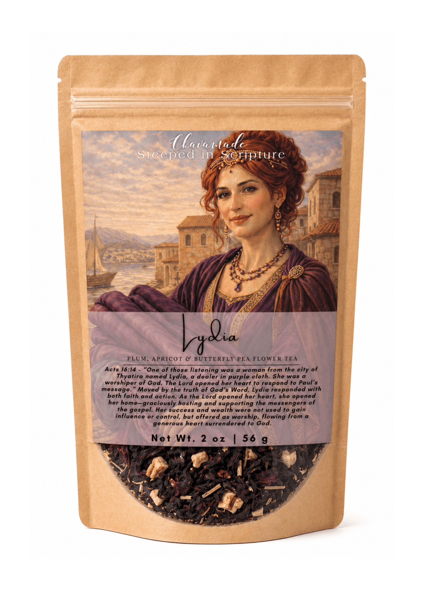 "Lydia" Tea Blend: Plum, Apricot & Butterfly Pea Flower - Chavamade