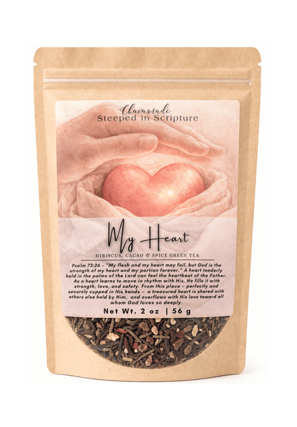 "My Heart" Tea Blend: Hibiscus, Cacao, & Spice Green Tea (heart support) - Chavamade