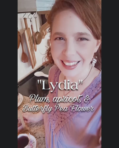 Lydia-Plum, Apricot & Butterfly Pea Flower