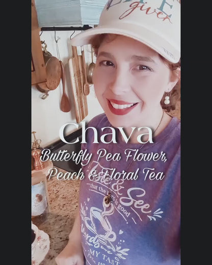 Chava-Butterfly Pea Flower, Blueberry, Peach & Honeybush (skin & beauty support)