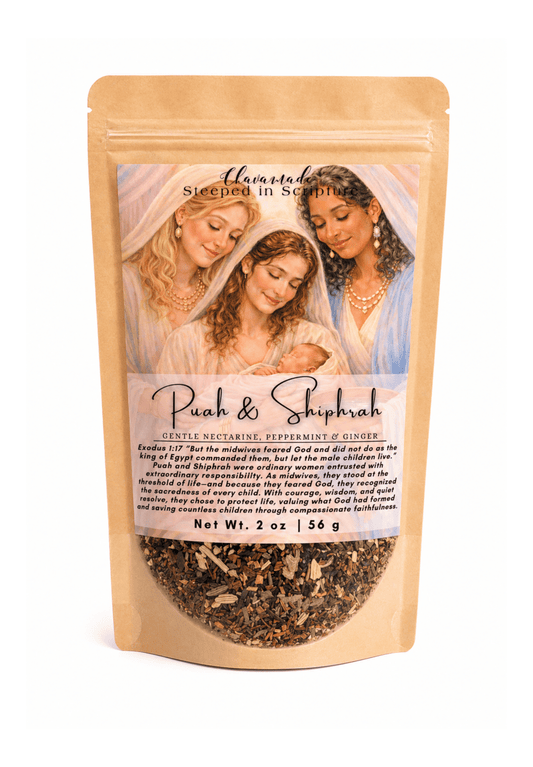 "Puah & Shiphrah" Tea Blend: Nectarine, Peppermint & Ginger (pregnancy & nausea support) - Chavamade