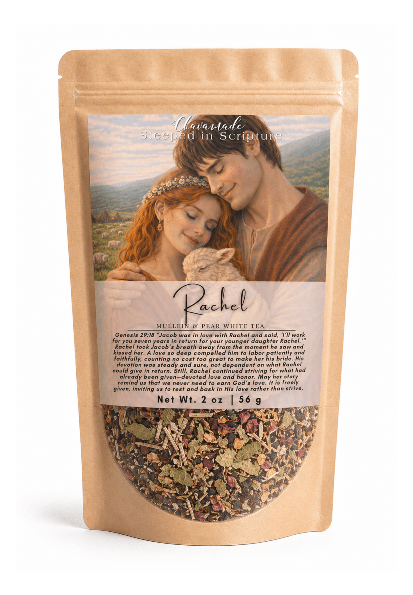 "Rachel" Tea Blend: Mullein & Pear White Tea (lung support) - Chavamade