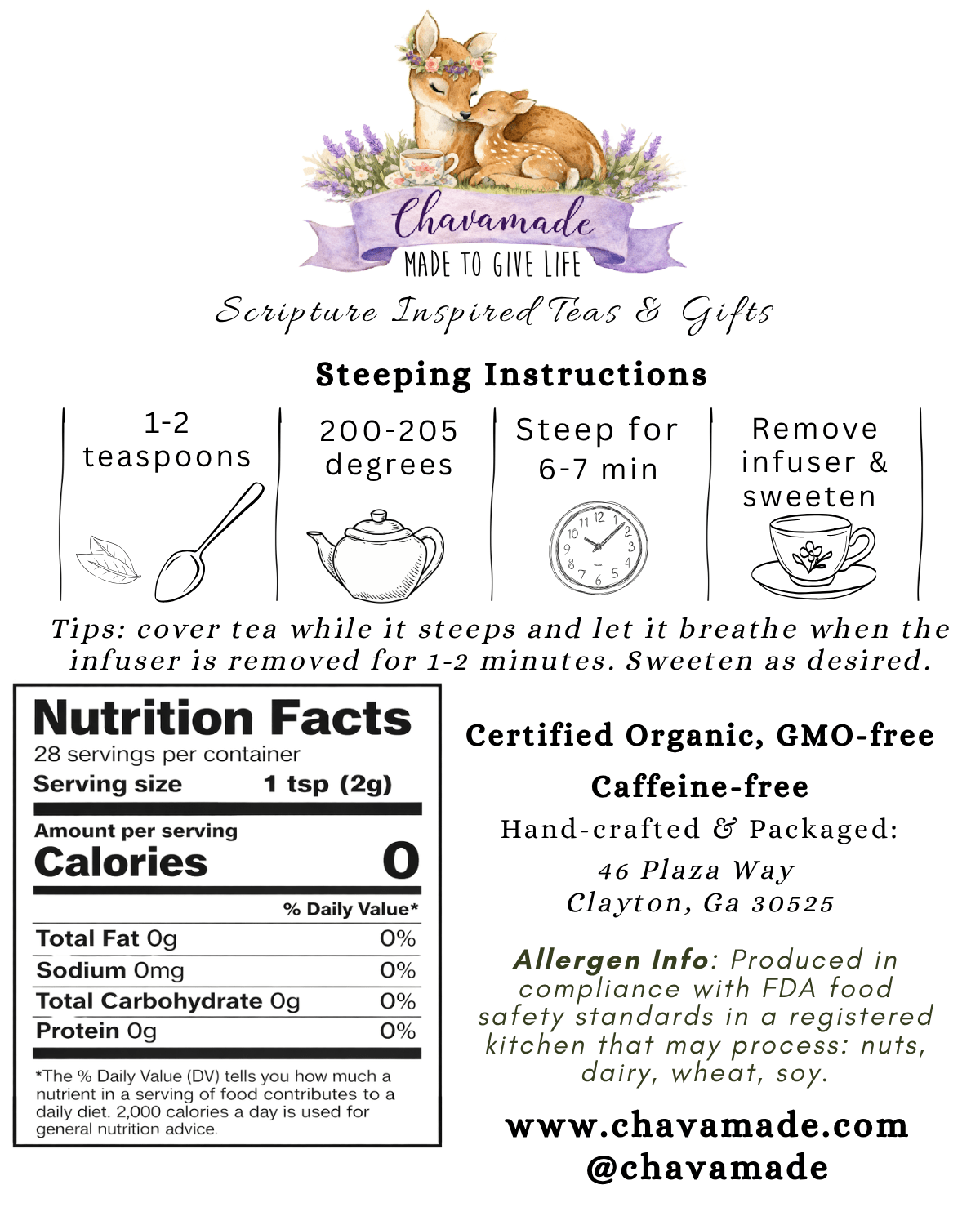 "Radiant" - Dandelion & Date Tea - Chavamade