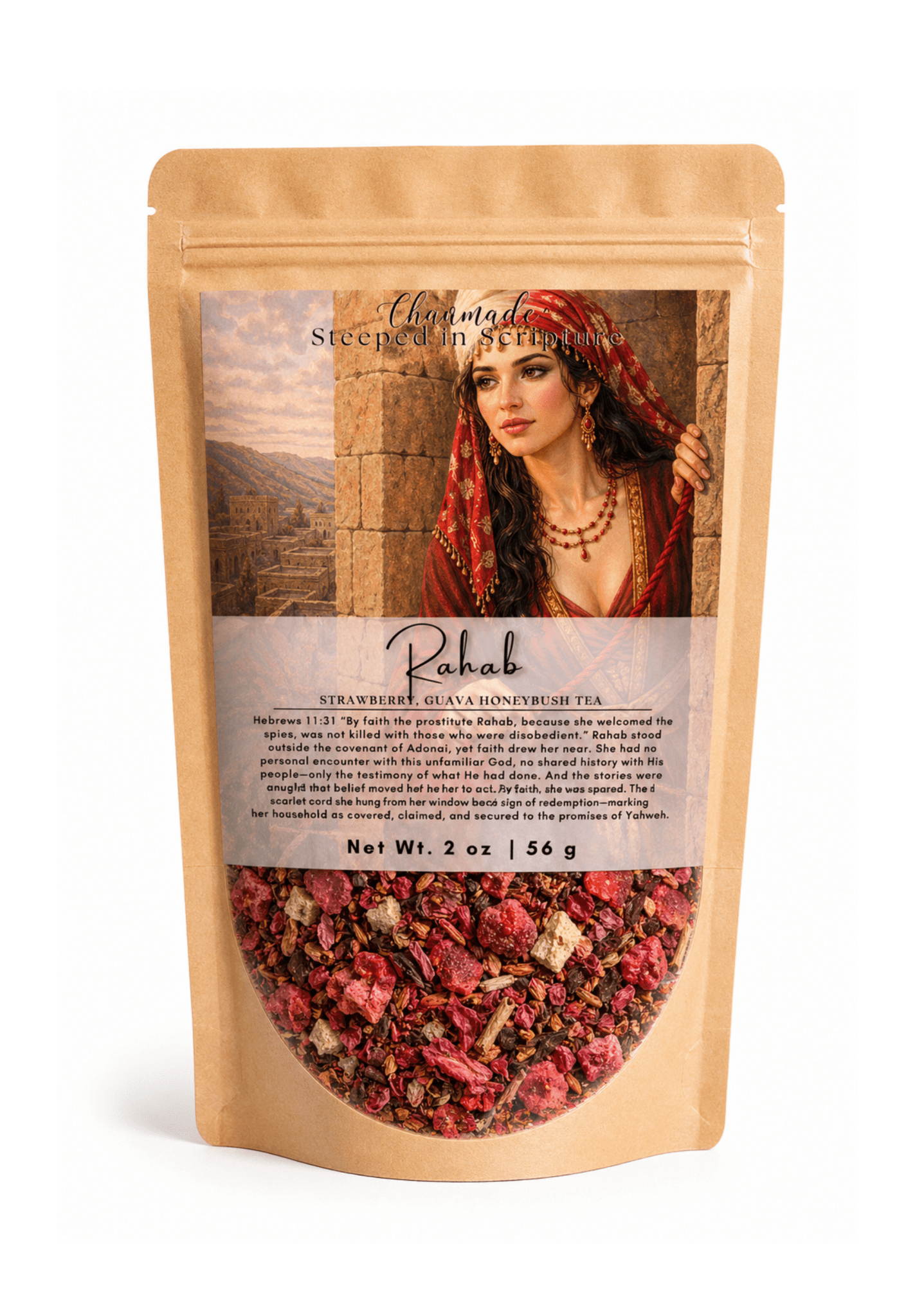 "Rahab" Tea Blend: Strawberry & Guava Honeybush - Chavamade