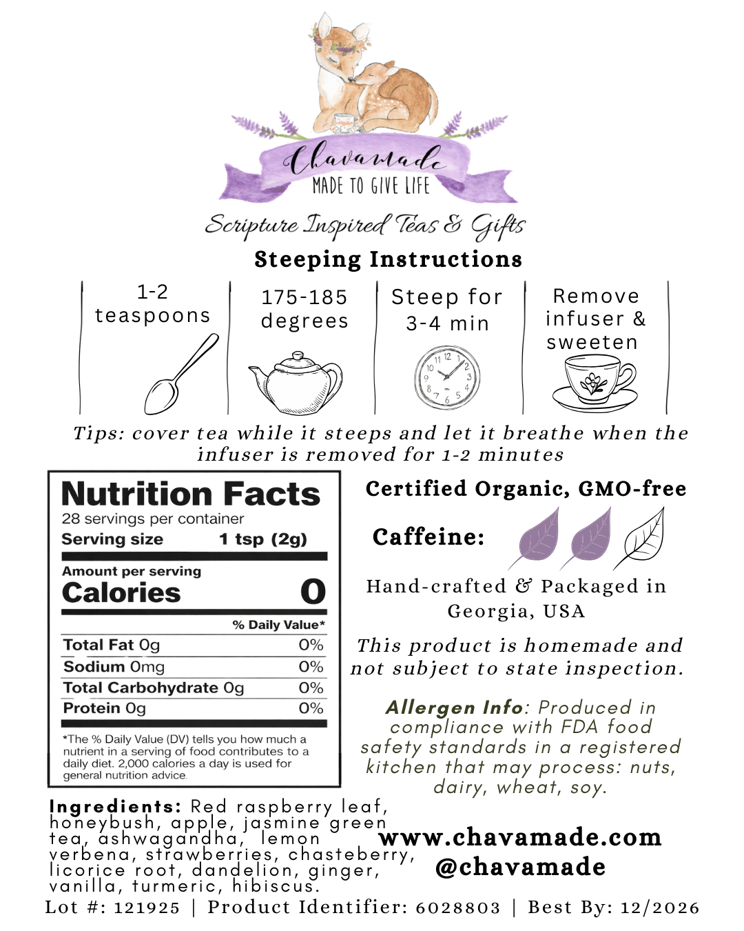 "Sarah" Tea Blend (VIP) - Chavamade