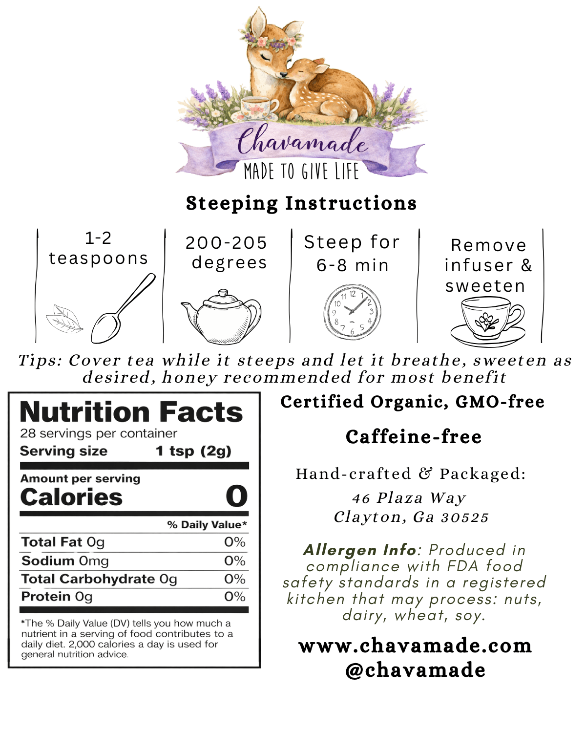 Sustained - Cinnamon, Cacao, & Raisin Rooibos Tea (VIP) - Chavamade