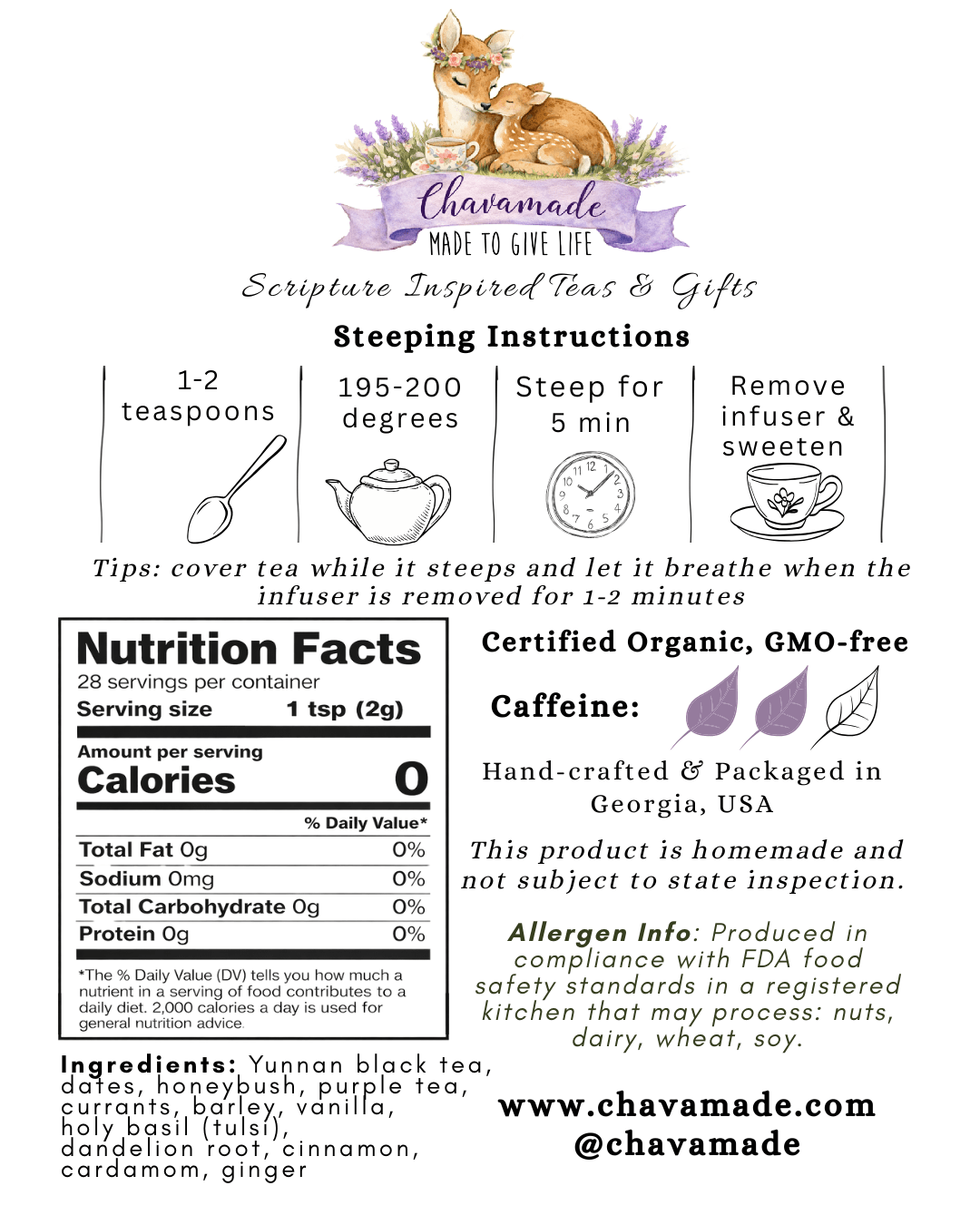 "Taste & See" Signature Tea - Chavamade