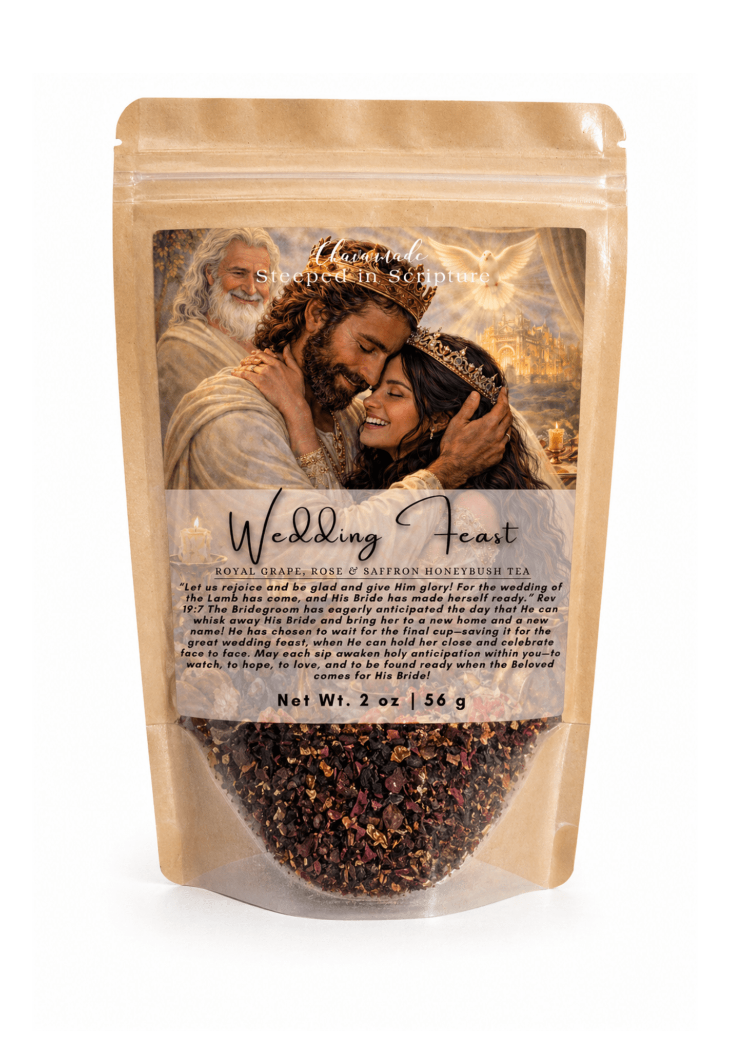 "Wedding Feast" Tea Blend: Royal Grape, Rose & Saffron Honeybush - Chavamade